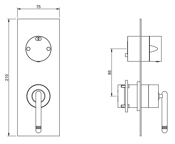 Treemme Philo RWIT70A2CC01 miscelatore doccia monocomando Cromo Lucido, componenti inclusi smontati: corpo incasso...