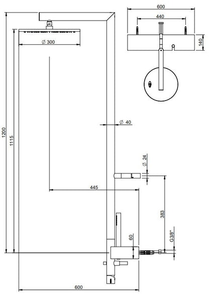 Treemme Blok IT5960CCBFZZ gruppo doccia con doccetta e soffione anticalcare cromo