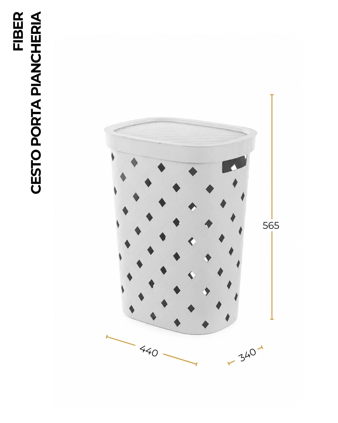 Cesto portabiancheria in plastica bianco Fiber