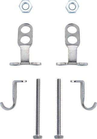 Fissaggio Rapido 84x30x130 mm in acciaio Per Semicolonna, vista frontale su sfondo bianco