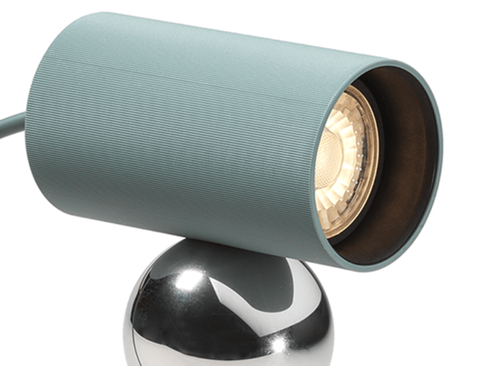 Flos Bilboquet lampada da tavolo direzionabile sage Verde, particolare del diffusore luminoso