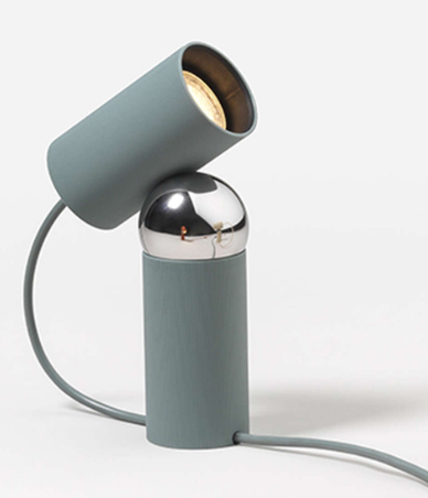 Flos Bilboquet lampada da tavolo direzionabile sage Verde, vista posteriore con attacco elettrico