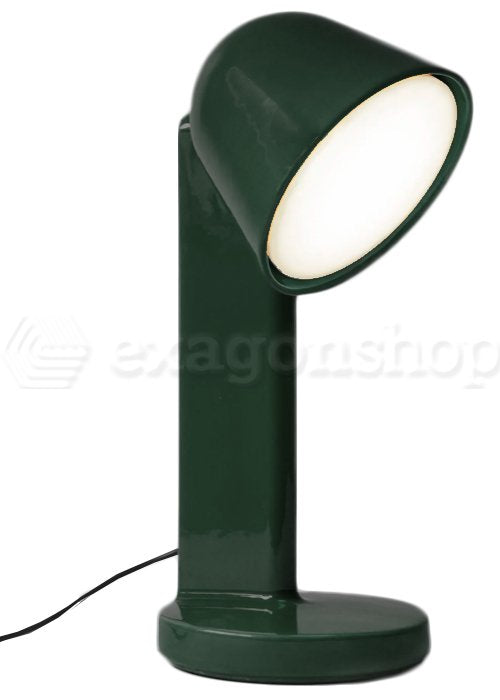 Flos ceramique down verde muschio Lampada da tavolo in, vista posteriore con attacco elettrico
