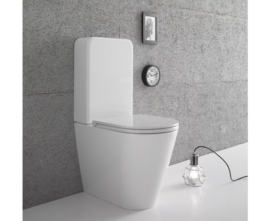 Globo Forty3 Vaso Monoblocco filo parete senza cassetta, vista frontale su sfondo bianco - Ceramica Globo