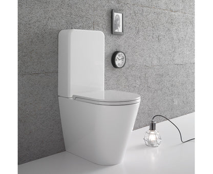 Globo Forty3 Vaso Monoblocco filo parete senza cassetta senza sedile in ceramica Bianco Lucido
