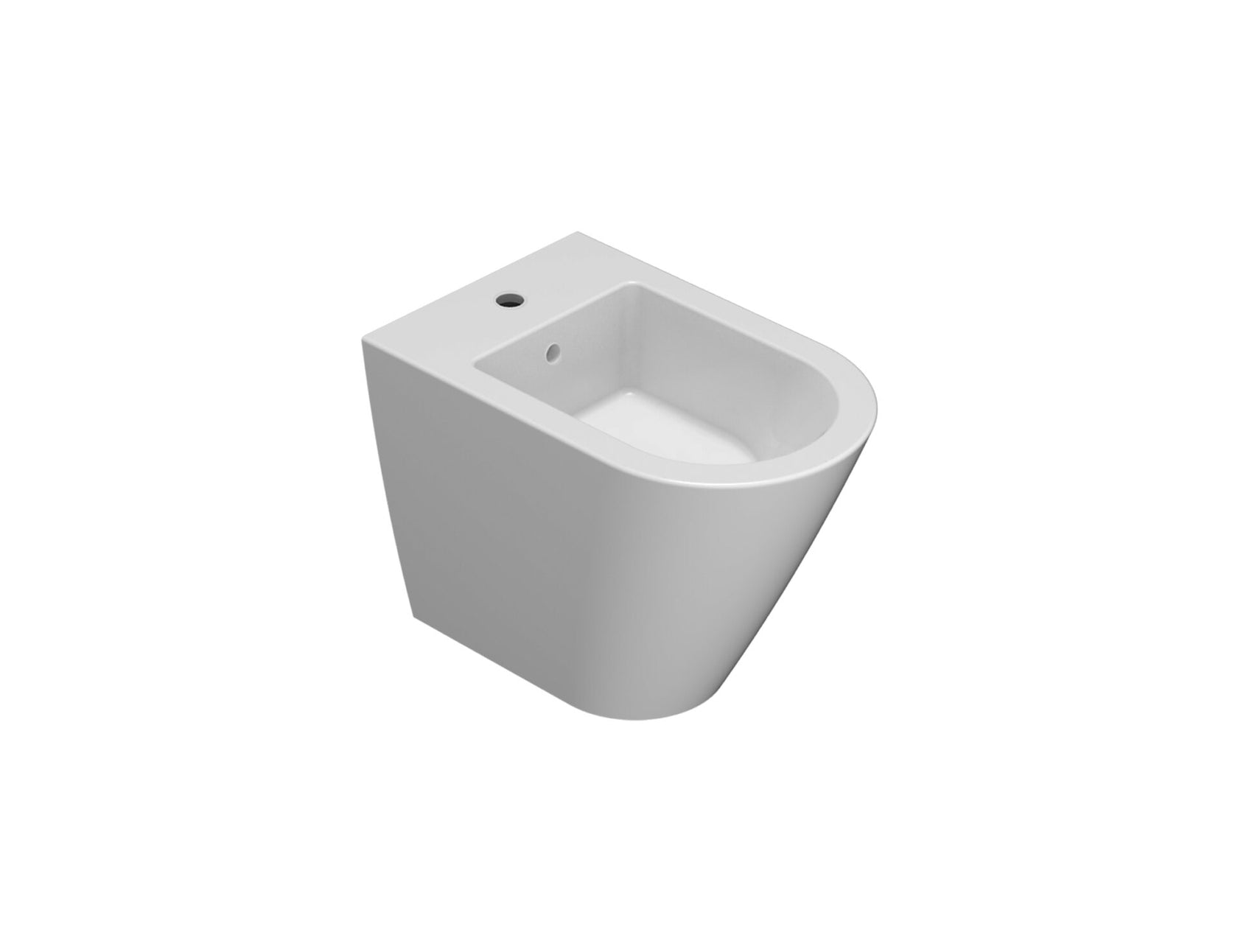 Globo Forty3 Multi Bidet filo parete a pavimento Monoforo in ceramica e lucido ambientato su piano bagno con accessori...