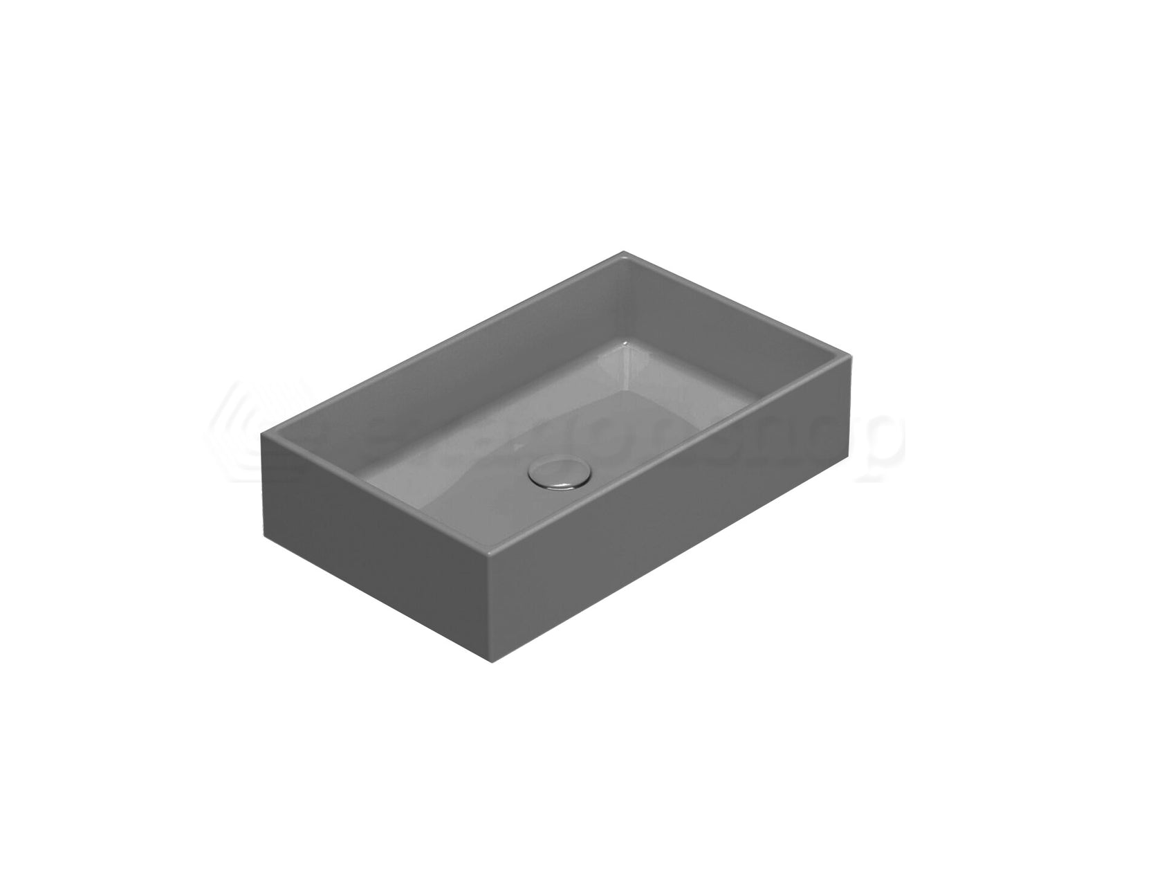 Globo Forty3 Lavabo 60x37 H.14 da Appoggio in ceramica ambientato su piano bagno con accessori - Ceramica Globo