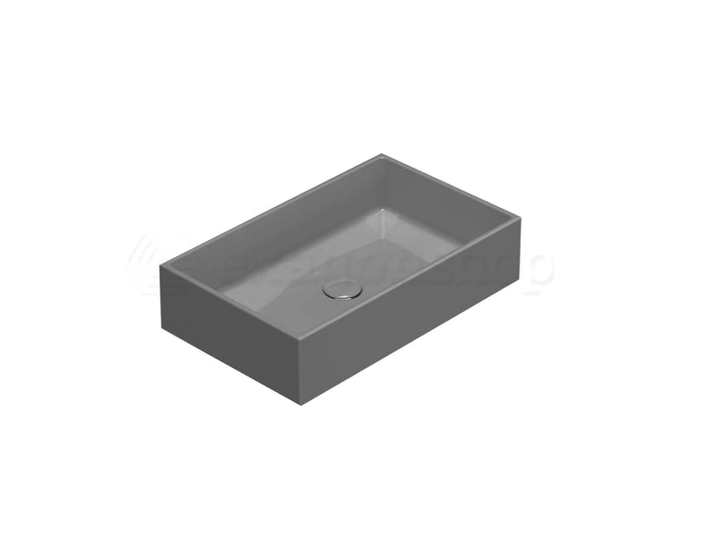 Globo Forty3 Lavabo 60x37 H.14 da Appoggio in ceramica ambientato su piano bagno con accessori - Ceramica Globo