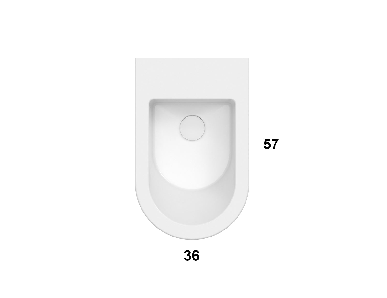 Globo Forty3 Multi Bidet filo parete a pavimento Monoforo, vista laterale del profilo e della forma - Ceramica Globo