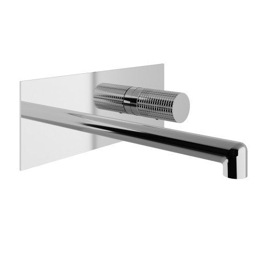 Treemme T30 miscelatore lavabo incasso 177 mm senza parte Cromo Lucido ambientato su piano bagno con accessori...