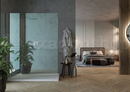 Genio Walk-In box doccia a parete Fissa 120 cm H. 200 in cristallo trasparente 8 mm e profilo cromo