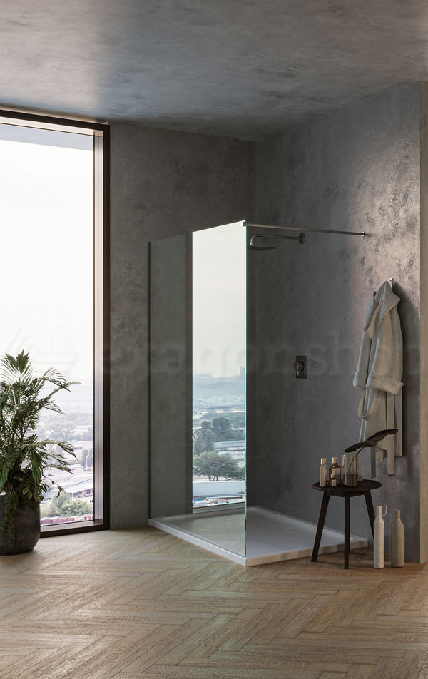 Genio Walk-In box doccia a parete Fissa 120 cm H. 200 in cristallo trasparente 8 mm e profilo cromo