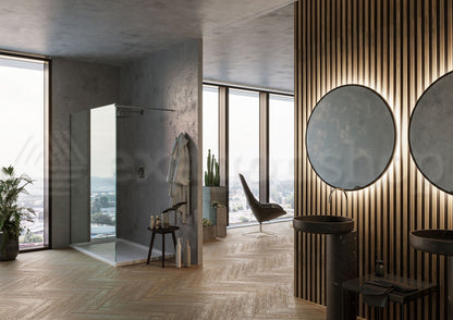 Genio Walk-In box doccia a parete Fissa 120 cm H. 200 in cristallo trasparente 8 mm e profilo cromo
