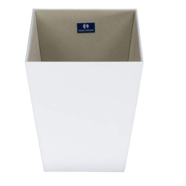 Koh-i-noor 2203 cestino getta carta 23x23 in mdf ed ecopelle bianco