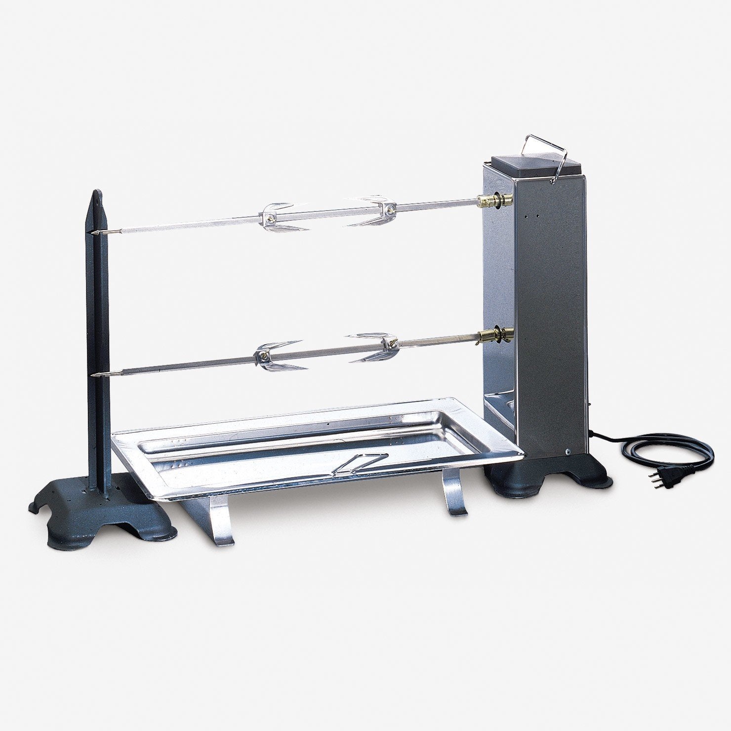 Palazzetti Girarrosto professionale 90 cm autoportante 15 Acciaio accesa in soggiorno, fiamma visibile attraverso il vetro