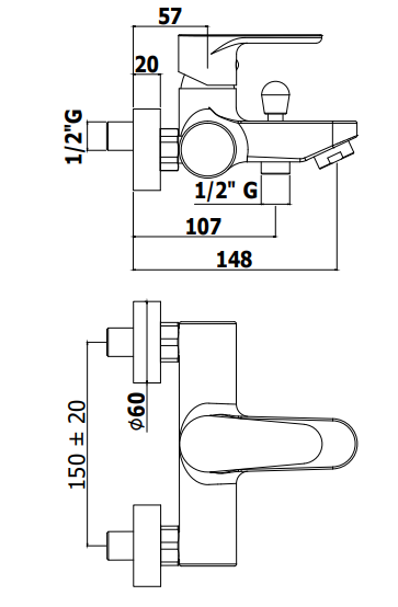 Paffoni Rubinetterie Green set Miscelatore Lavabo Bidet E, vista laterale dello spessore e del bordo