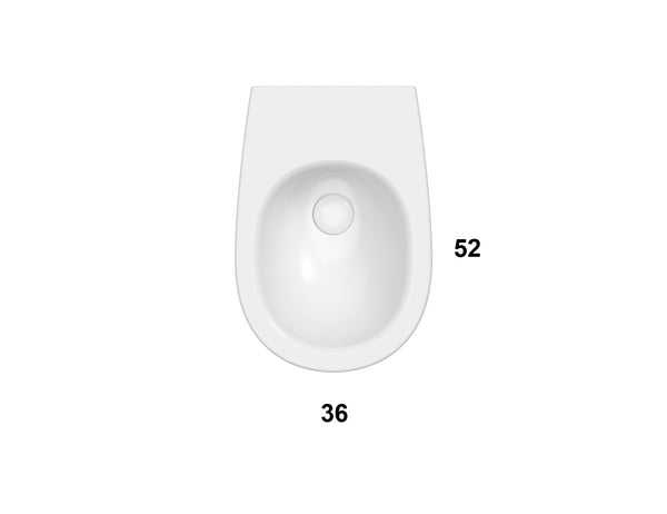 Ceramica Globo Grace Bidet A Terra Filoparete Monoforo 52x36 Cm H 43 Bianco Lucido