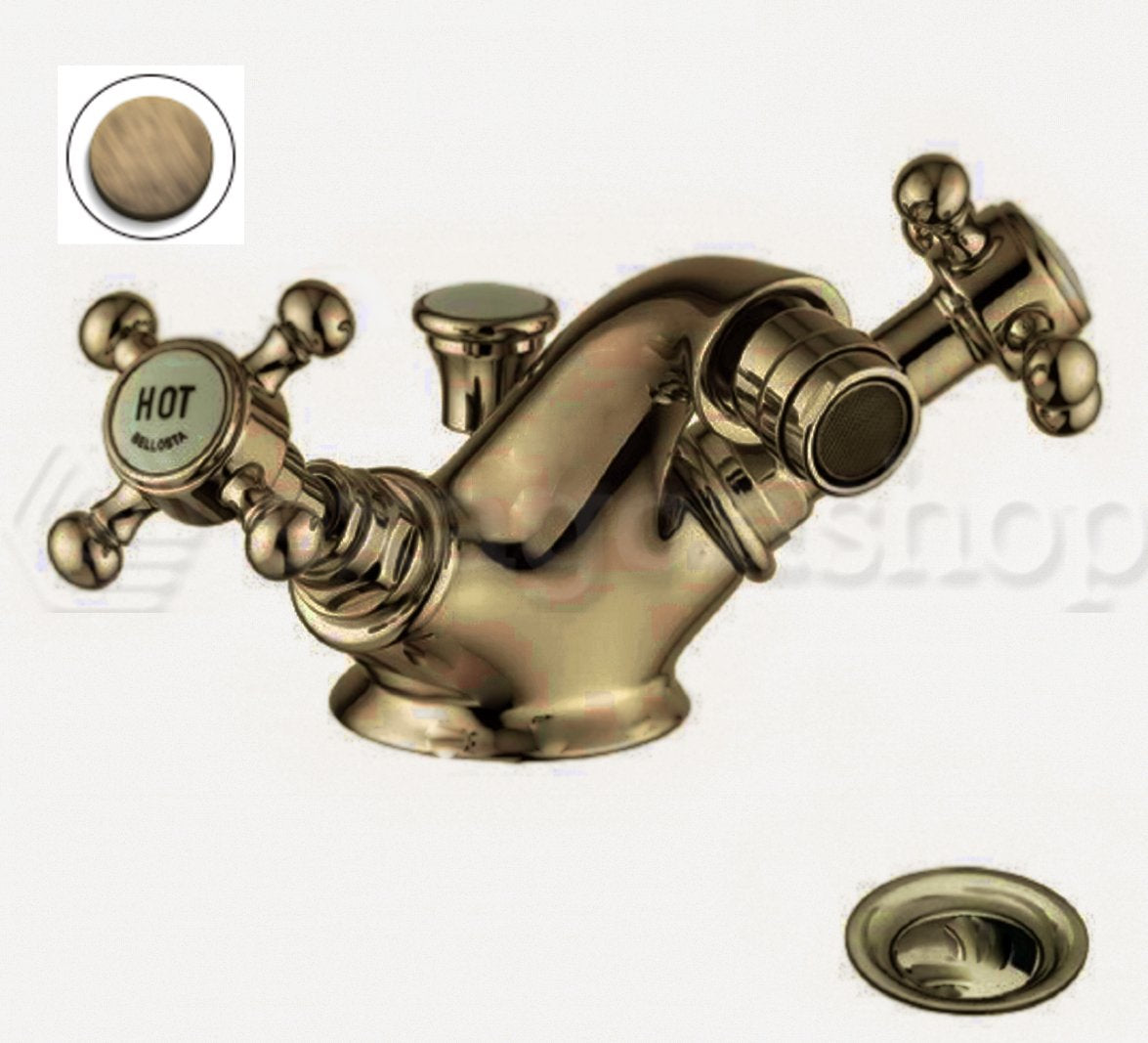 Bellosta Edward Gruppo Bidet Monoforo Bronzo Opaco, vista frontale della maniglia e della bocca di erogazione - Bellosta...