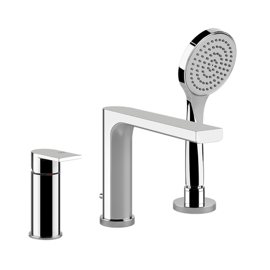 Gruppo bordo vasca 3 fori con bocca di erogazione deviatore bocca e doccetta monogetto cromo via manzoni 38634 Gessi