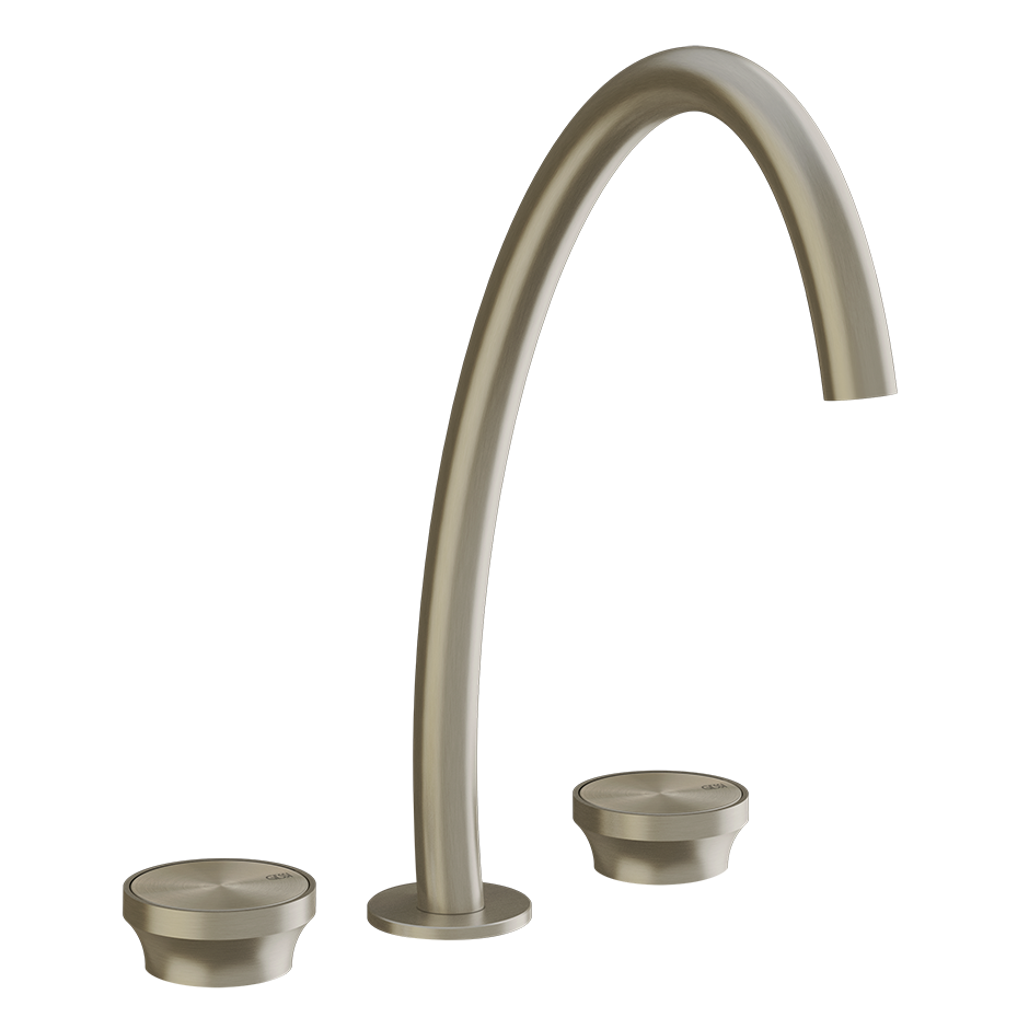 Gessi Gruppo lavabo 3 fori alto senza scarico brass brushed 66016