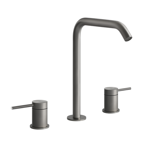 Gessi Flessa Gruppo lavabo 3 fori alto senza scarico steel brushed 54011