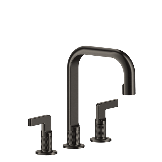 Gessi Inciso gruppo lavabo 3 fori con bocca senza scarico matte black xl 58014