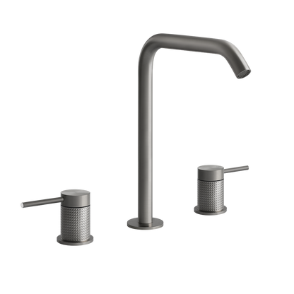 Gessi Cesello Gruppo lavabo 3 fori con bocca senza scarico steel brushed 54411