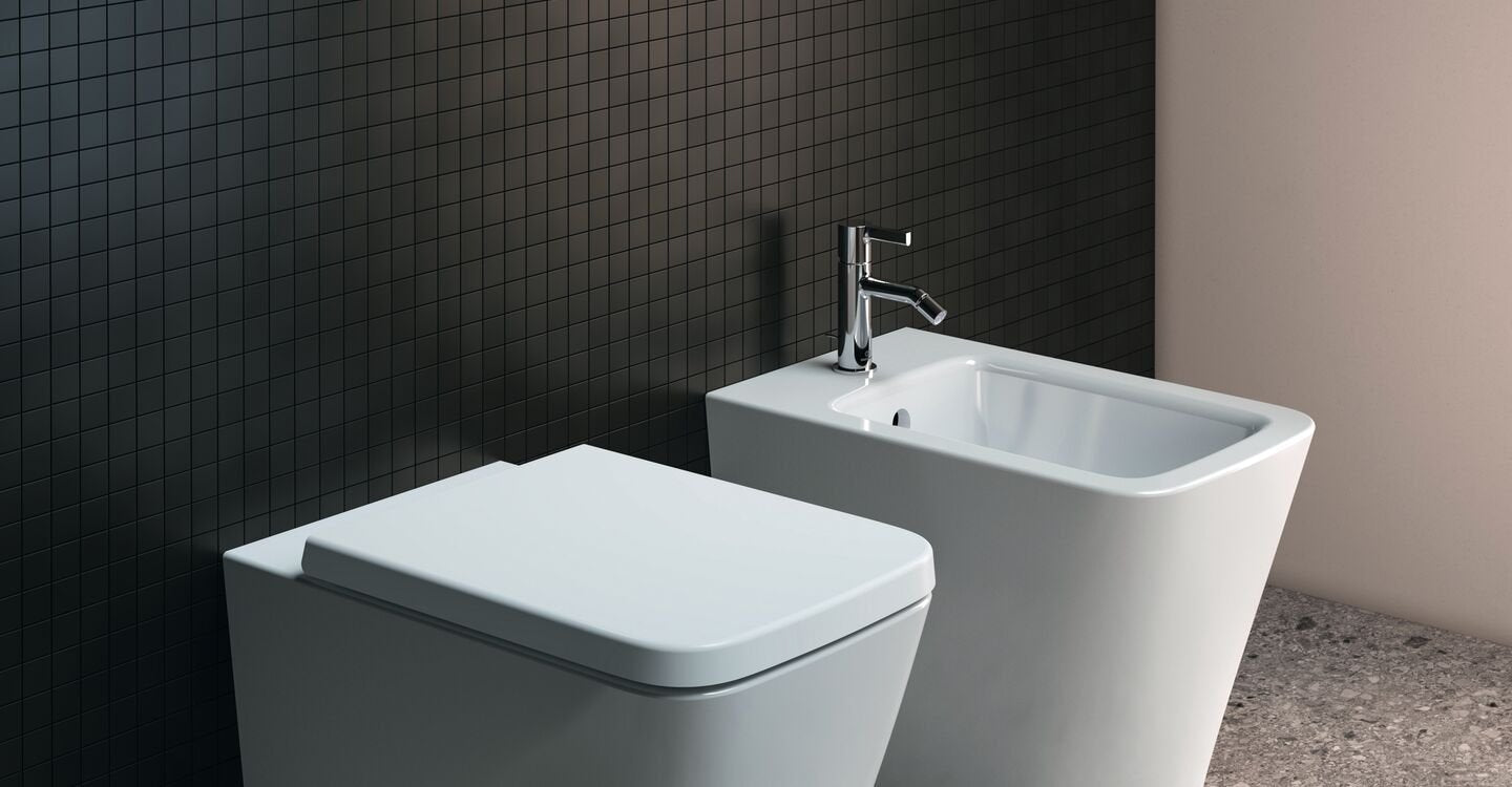 Ideal standard blend cube t368801 vaso a terra universale 00 Bianco, vista laterale del profilo e della forma