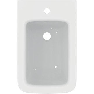 Ideal standard blend cube t368901 bidet a terra filo parete 00 Bianco visto dall'alto con scarico e interno visibili