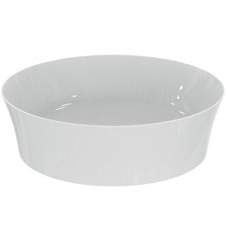 Ideal Standard Ipalyss Lavabo Tondo 40 cm ultrasottile da ambientato su piano bagno con accessori
