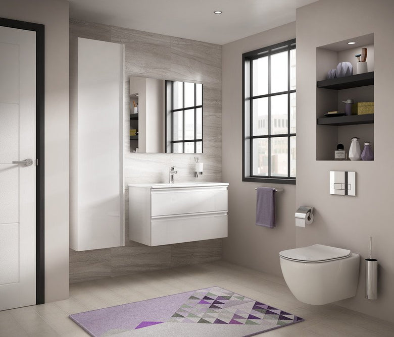 Ideal standard tesi t354601 vaso sospeso aquablade con, vista laterale del profilo e della forma