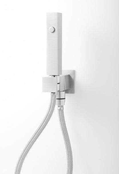 Idroscopino wc con pulsante presa acqua e Flessibile antitorsione cromo lucido Click J3300 Arvag