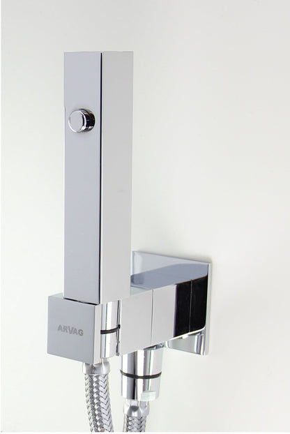 Idroscopino wc con pulsante presa acqua e Flessibile antitorsione cromo lucido Click J3300 Arvag