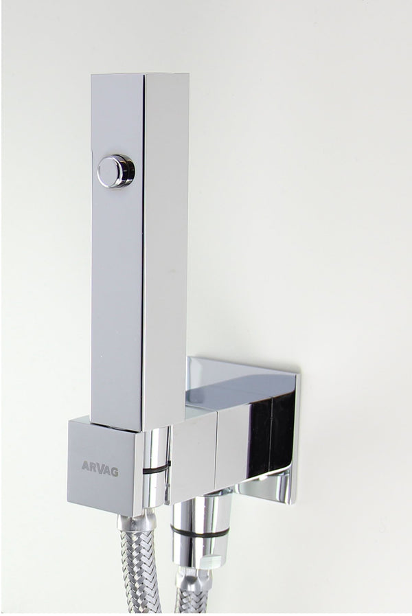 Idroscopino wc con pulsante presa acqua e Flessibile antitorsione cromo lucido Click J3300 Arvag