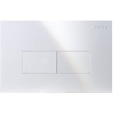 Placca wc 28x18 Doppio Scarico bianca Ecoline 80130560 Pucci