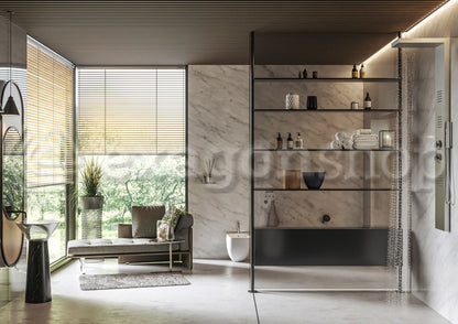 Pannello doccia idromassaggio termostatico con effetto cascata in acciaio Quadro