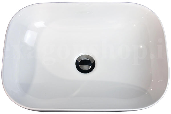 Mobile bagno teak 90x46 cannettato Urbino due cassetti con, vista laterale della struttura sospesa - Exagonshop