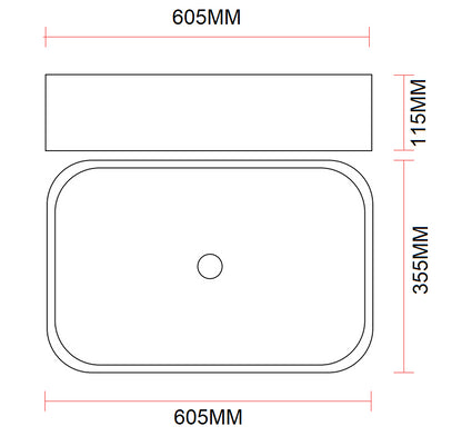 Mobile bagno tabacco bianco lucido 80x50 Oasy un cassetto con top e lavabo rettangolare da appoggio
