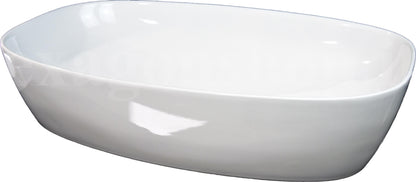Lavabo 60x39 da appoggio in ceramica per top mobile bagno Bianco Lucido