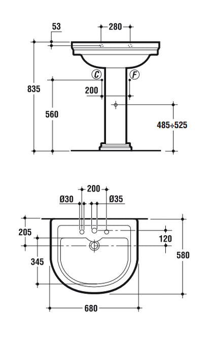 Lavabo Monoforo 68x58 Senza Colonna Bianco Europero Calla T081761 Ideal Standard