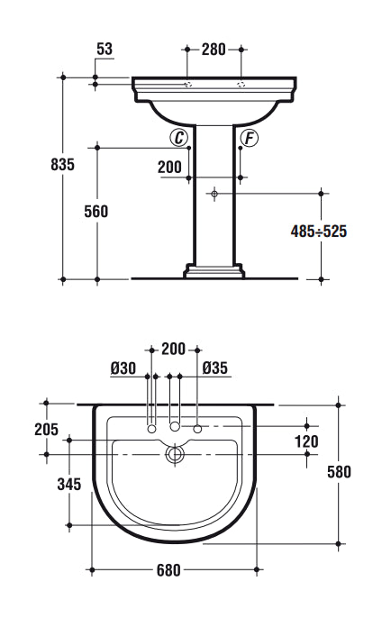 Lavabo Monoforo 68x58 Senza Colonna Bianco Europero Calla T081761 Ideal Standard