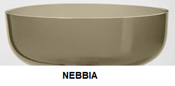 Antonio Lupi Senso Lavabo 60x40 In Cristalmood Nebbia, vista frontale su sfondo bianco - Antonio Lupi Design