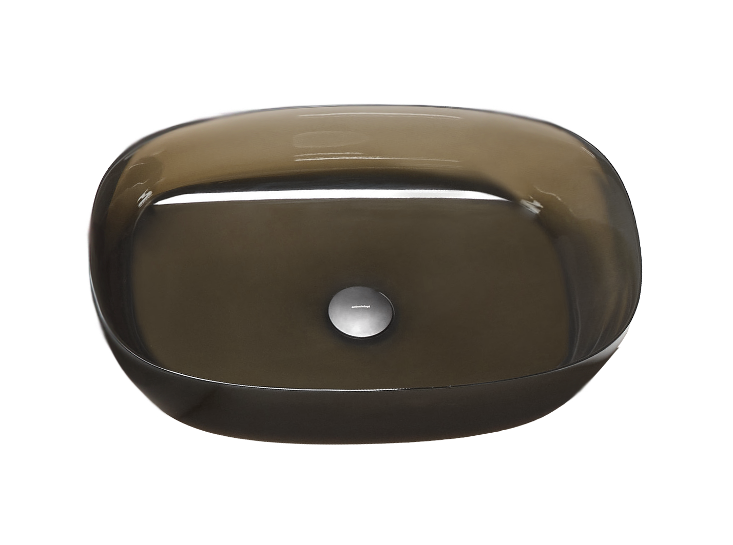 Antonio Lupi Senso Lavabo 60x40 In Cristalmood Nebbia ambientato su piano bagno con accessori - Antonio Lupi Design