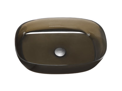Antonio Lupi Senso Lavabo Rettangolare Soprapiano Cm 60x40 In Cristalmood Nebbia