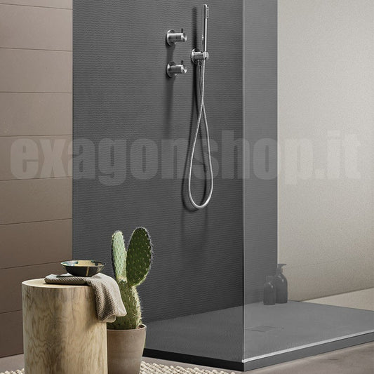 Piatto Doccia 80x120 antiscivolo tagliabile Piombo Agha Pixel