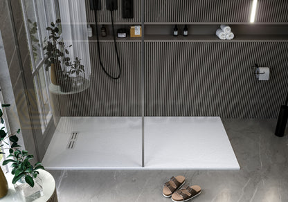 Piatto Doccia 80X120 effetto pietra ultraflat antiscivolo Bianco Nova