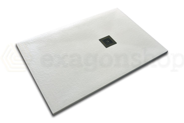 Piatto Doccia 80x140 effetto pietra in Solidstone Bianco Desio