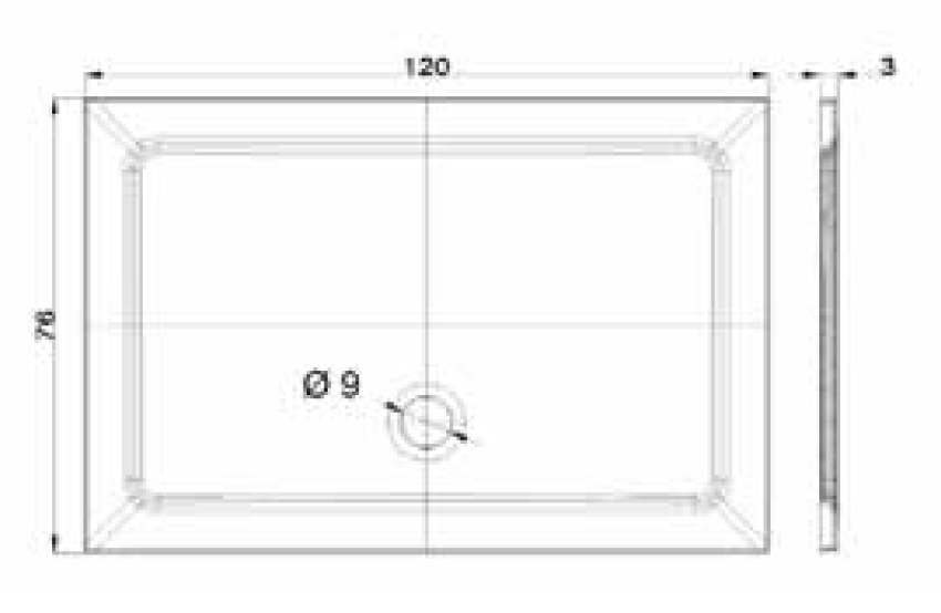 Flat Piatto Doccia 120x76 Rettangolare Bianco, dettaglio ravvicinato della texture antiscivolo - Exagonshop