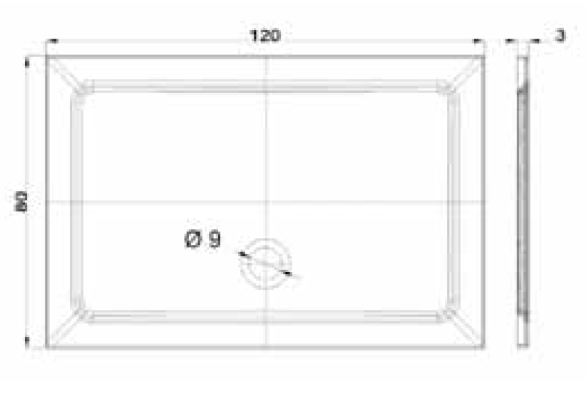 Flat Piatto Doccia 120x80 Rettangolare Bianco, dettaglio ravvicinato della texture antiscivolo - Exagonshop