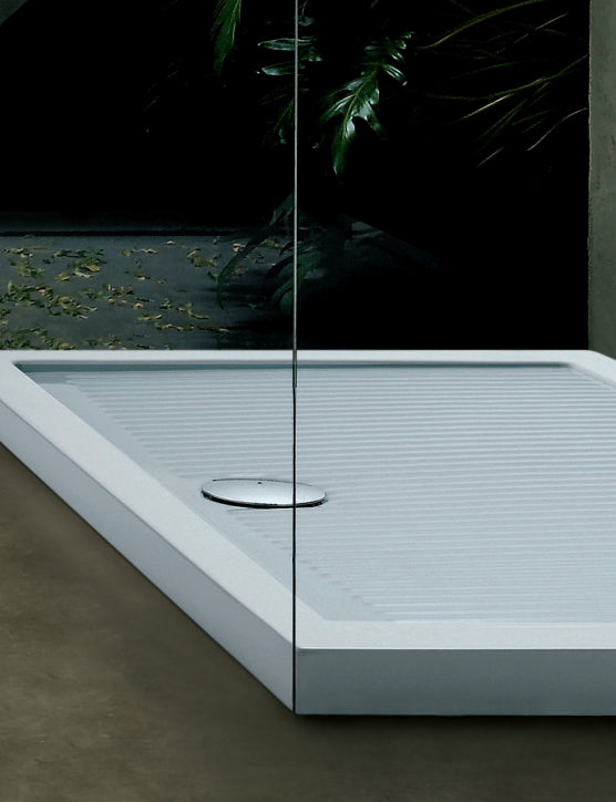 Piatto Doccia 70x140 in Ceramica H 6 cm Bianco Azzurra